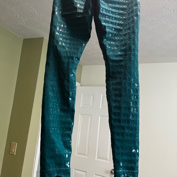 Teal grippy pole leggings CXIX - Picture 1 of 3